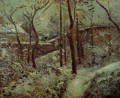 poor footpath pontoise snow effect 1874 Camille Pissarro